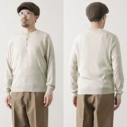 JOHN SMEDLEY Knits^/ A4713 30G Henry Neck Ribbed Sweater