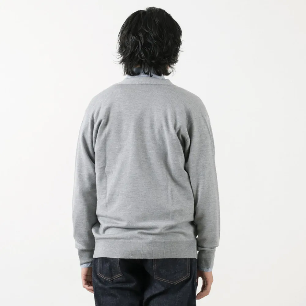 JOHN SMEDLEY Cardigans^/ Merino Wool 24 Gauge V-Neck Knit Cardigan