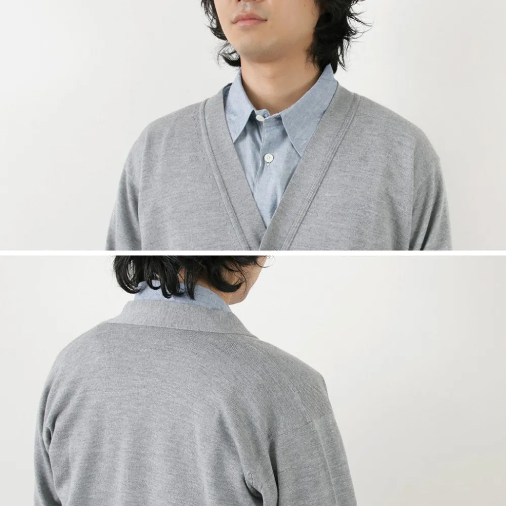 JOHN SMEDLEY Cardigans^/ Merino Wool 24 Gauge V-Neck Knit Cardigan