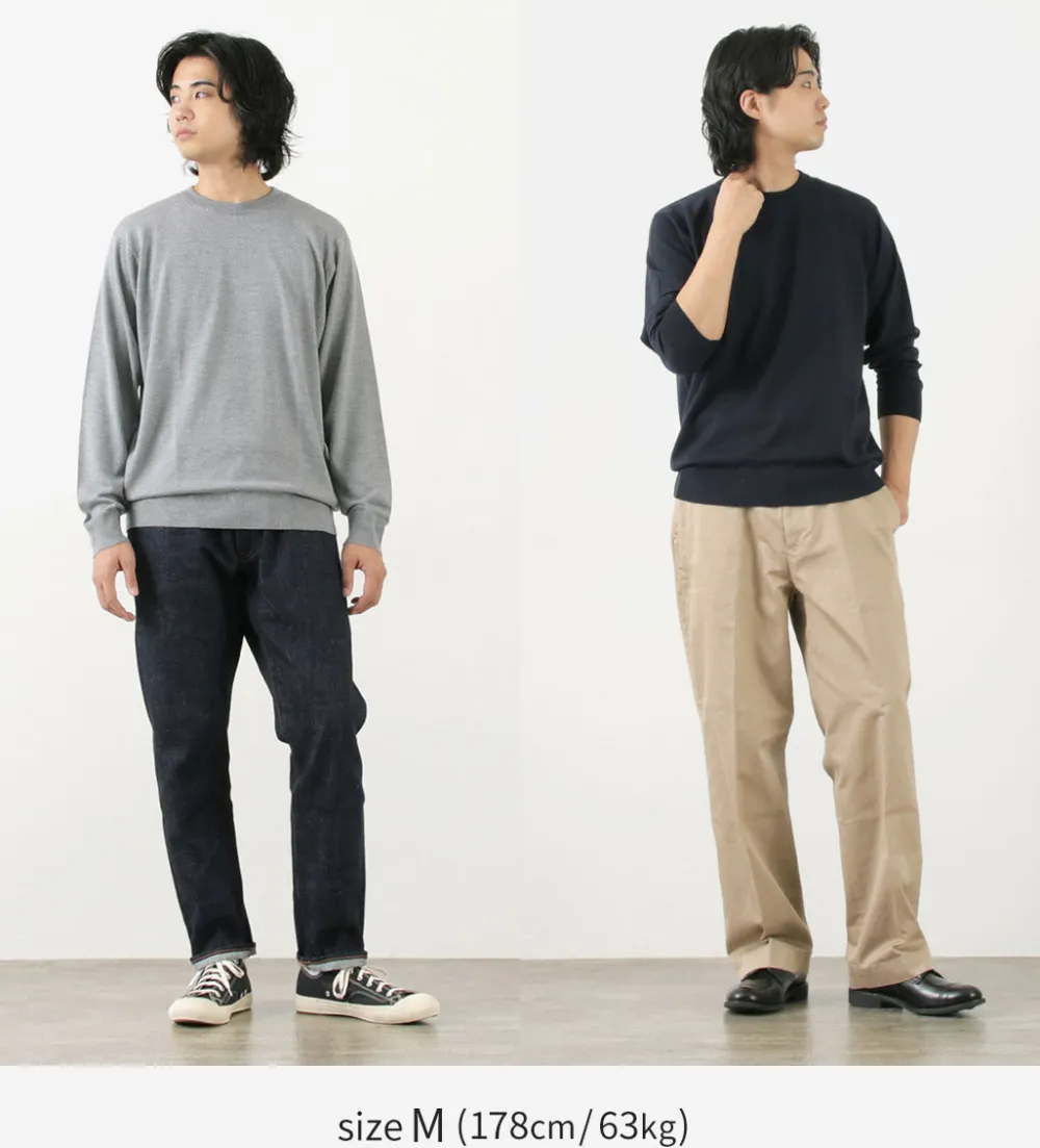 JOHN SMEDLEY Knits^/ Merino Wool 24 Gauge Crew Neck Knit