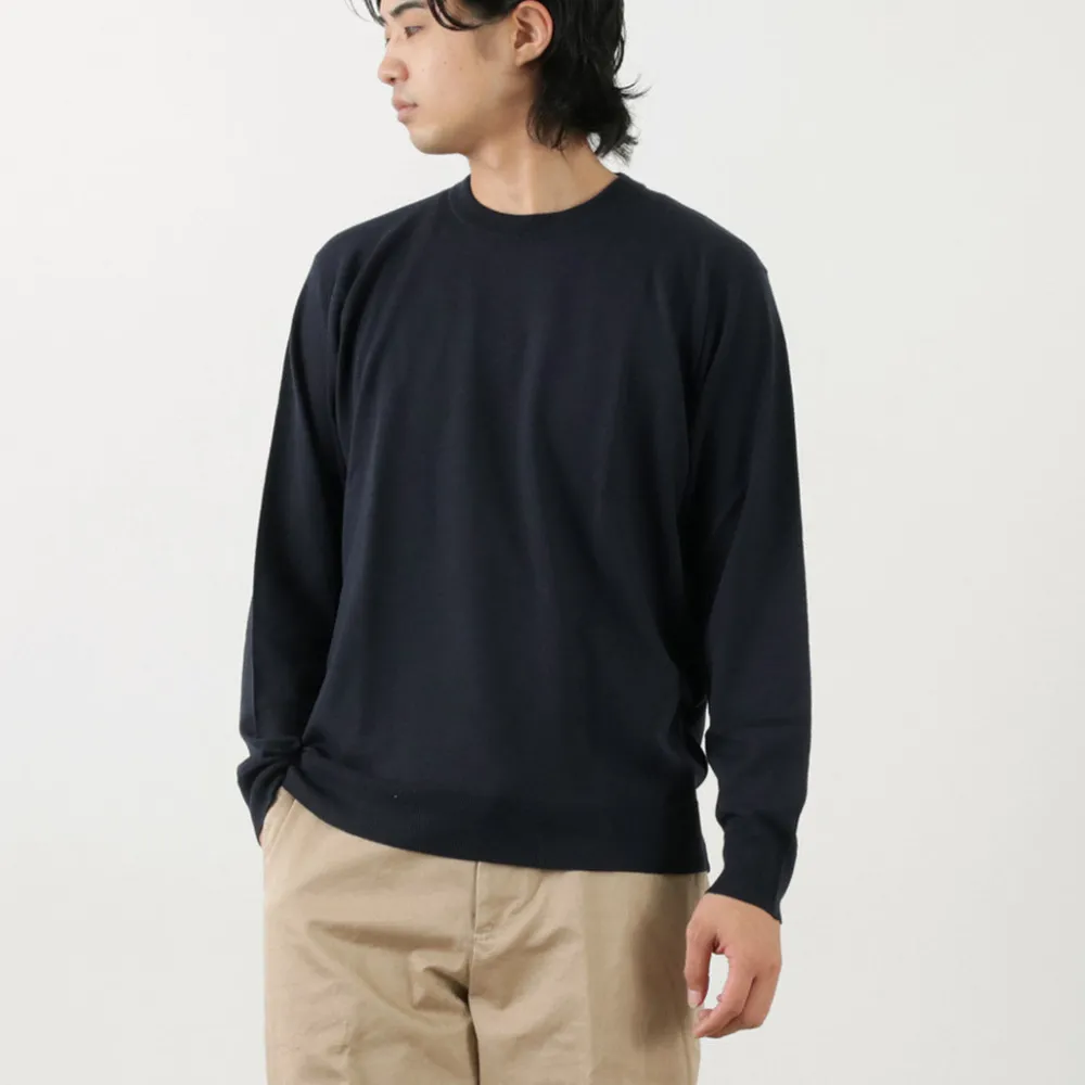 JOHN SMEDLEY Knits^/ Merino Wool 24 Gauge Crew Neck Knit