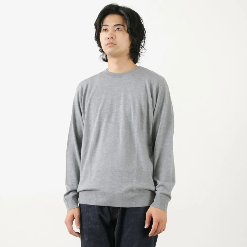 JOHN SMEDLEY Knits^/ Merino Wool 24 Gauge Crew Neck Knit