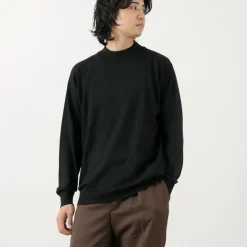 JOHN SMEDLEY Knits^/ Merino Wool 24 Gauge Mock Neck Knit