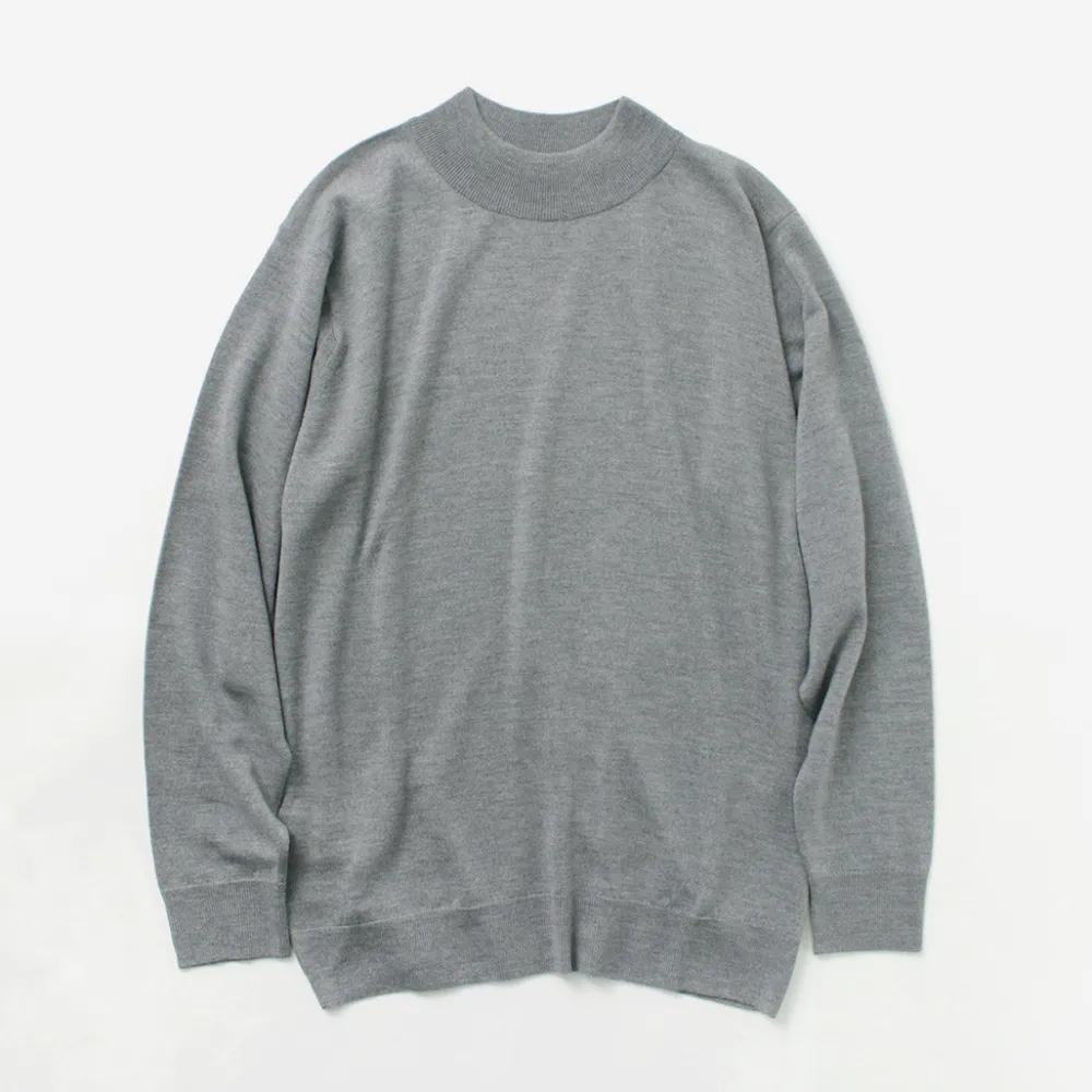 JOHN SMEDLEY Knits^/ Merino Wool 24 Gauge Mock Neck Knit