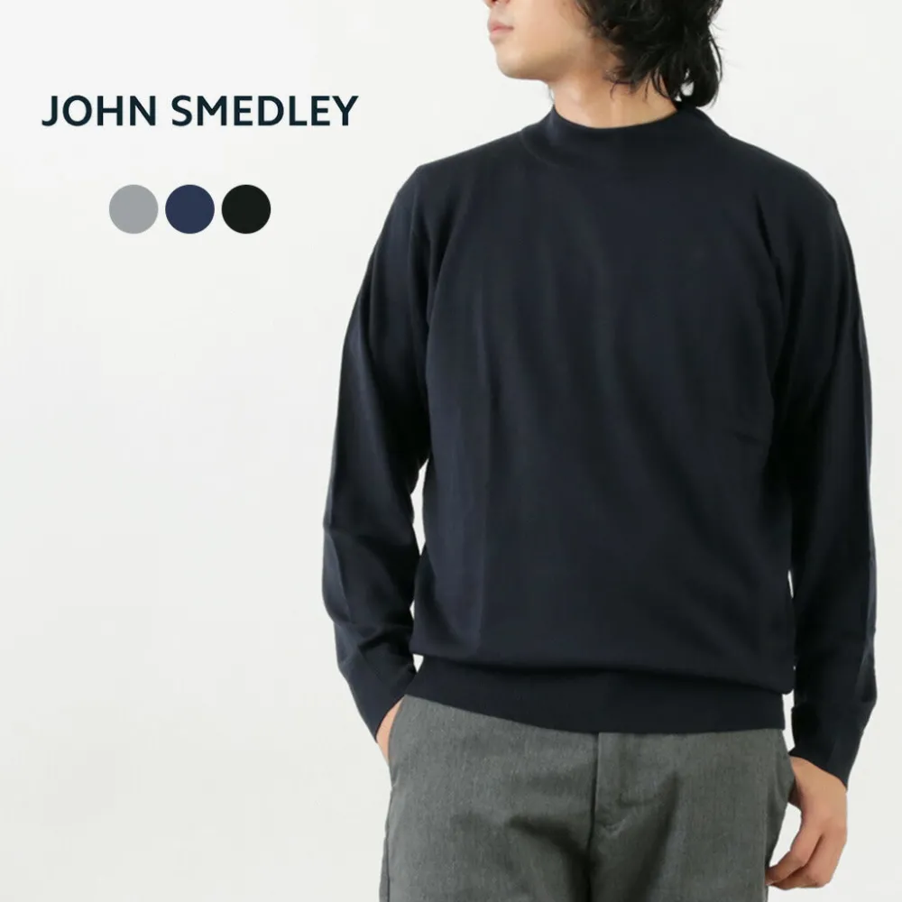 JOHN SMEDLEY Knits^/ Merino Wool 24 Gauge Mock Neck Knit