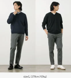JOHN SMEDLEY Knits^/ Merino Wool 30 Gauge 30 Gauge V-Neck Knit MODERN FIT