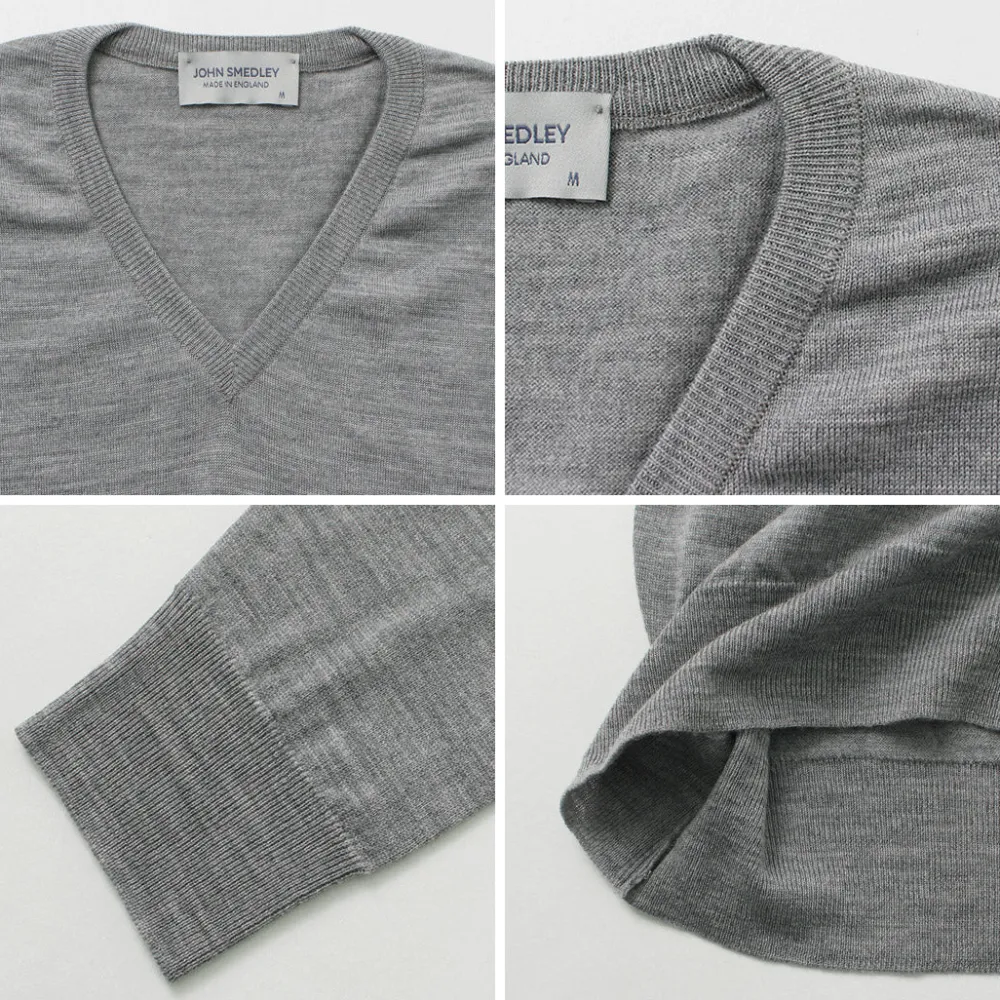 JOHN SMEDLEY Knits^/ Merino Wool 30 Gauge 30 Gauge V-Neck Knit MODERN FIT