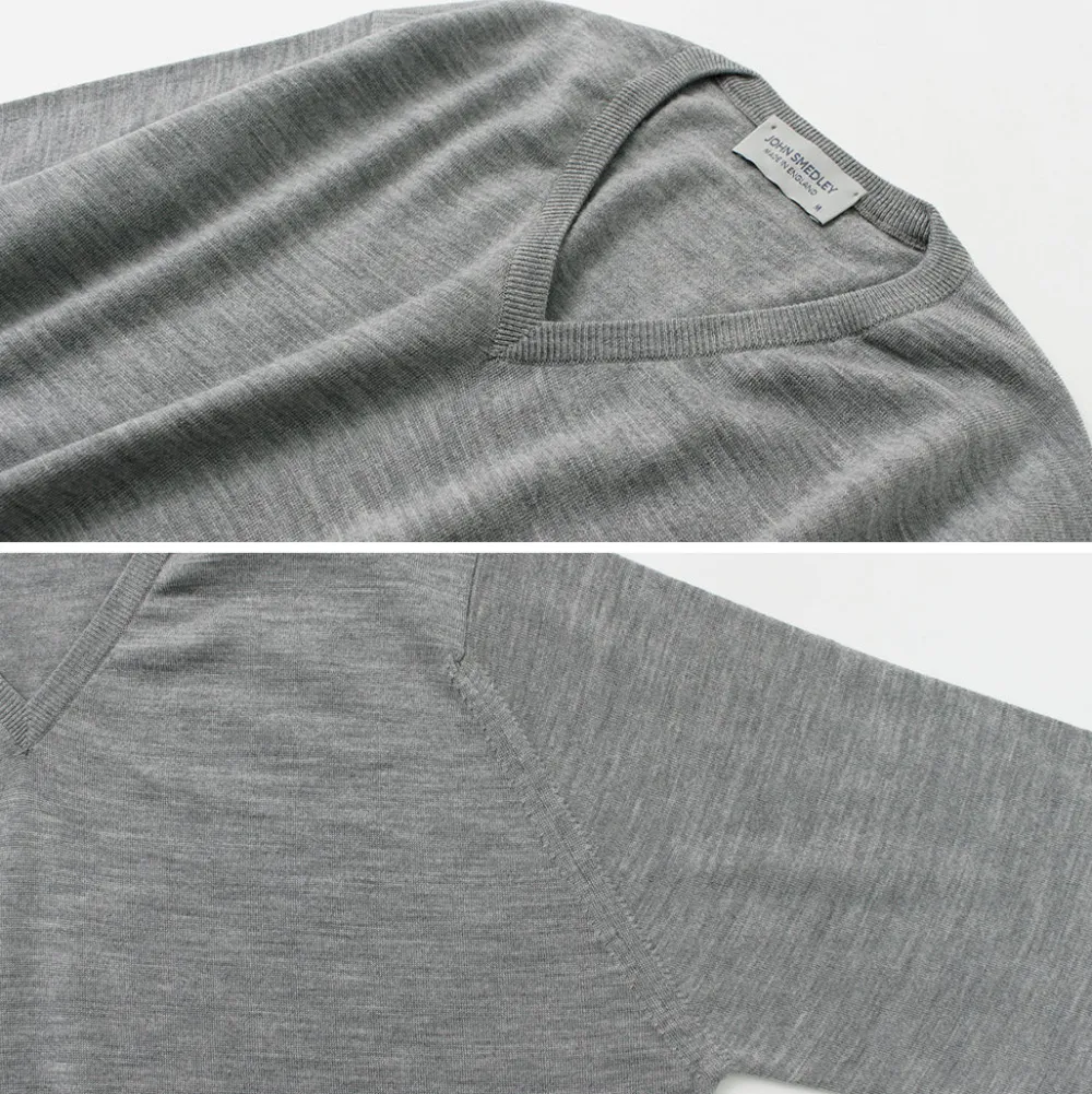 JOHN SMEDLEY Knits^/ Merino Wool 30 Gauge 30 Gauge V-Neck Knit MODERN FIT