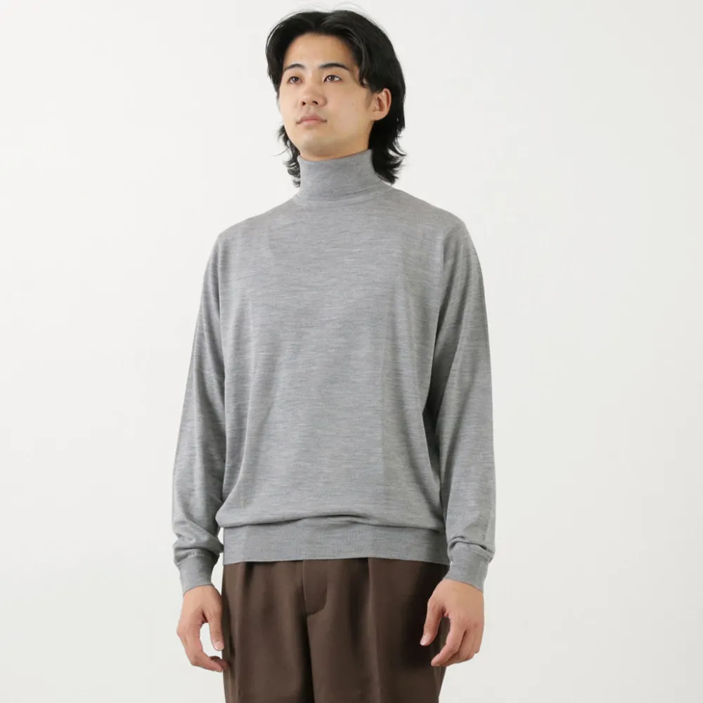 JOHN SMEDLEY Knits^/ Merino Wool 30 Gauge Turtleneck Knit MODERN FIT
