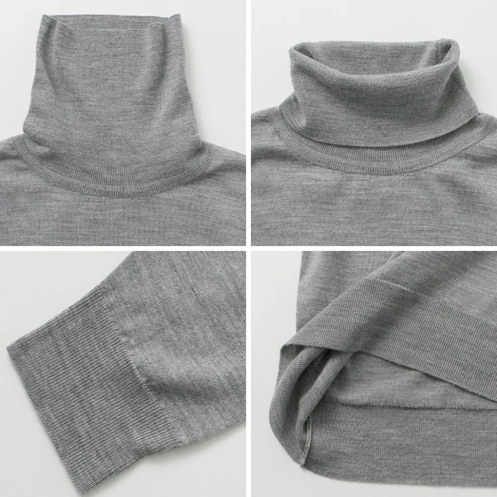 JOHN SMEDLEY Knits^/ Merino Wool 30 Gauge Turtleneck Knit MODERN FIT