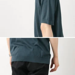 JOHN SMEDLEY T-Shirts^/ Sea Island Cotton 30 Gauge Mock Neck Knit