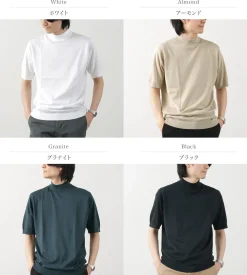 JOHN SMEDLEY T-Shirts^/ Sea Island Cotton 30 Gauge Mock Neck Knit