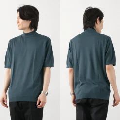 JOHN SMEDLEY T-Shirts^/ Sea Island Cotton 30 Gauge Mock Neck Knit