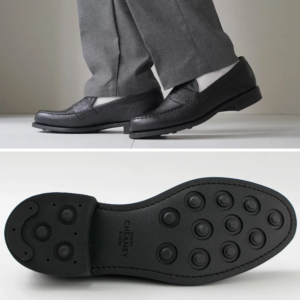 JOSEPH CHEANEY Leather Shoes & Boots^/ Howard R Coin Loafer Grained Calf black