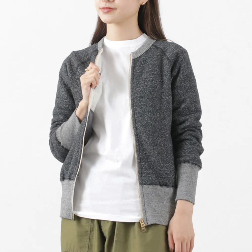KEPANI Cardigans^/ Crew Neck Full Zip Sweat Jacket