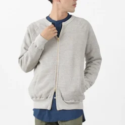 KEPANI Cardigans^/ Crew Neck Full Zip Sweat Jacket