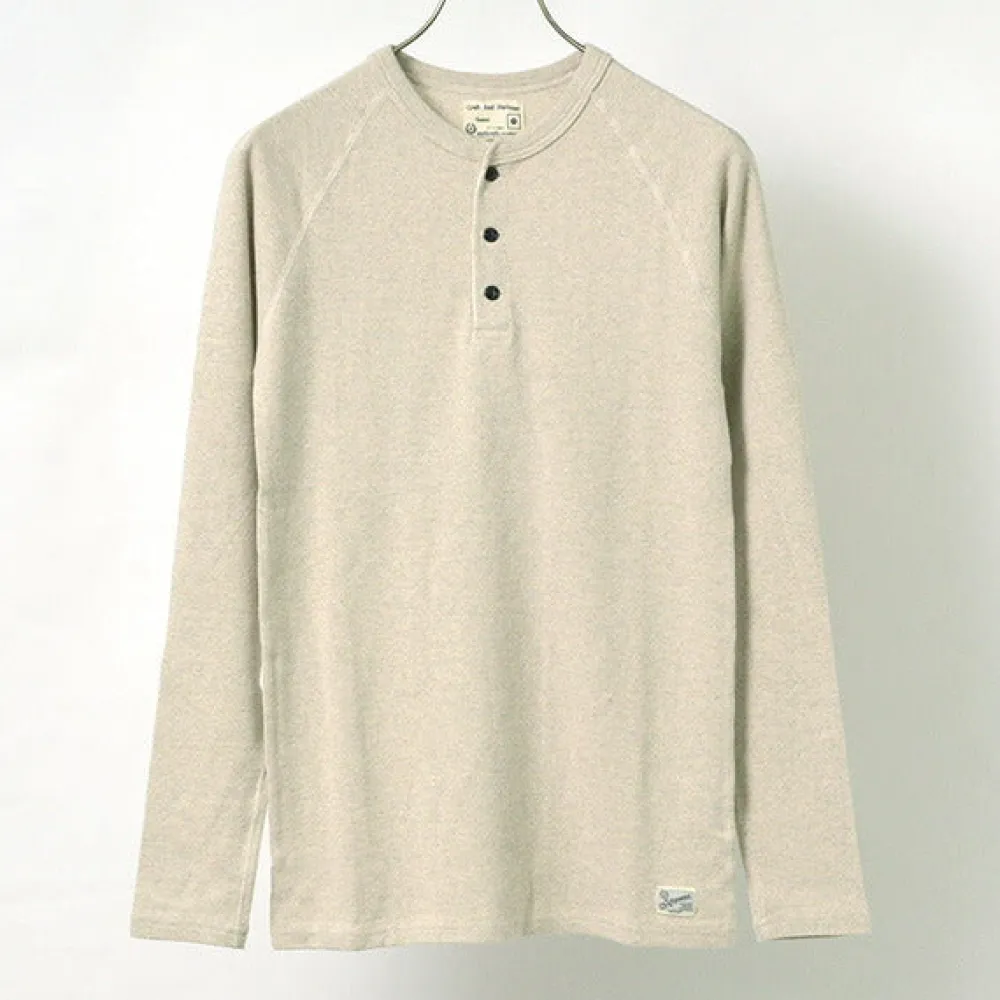 KEPANI T-Shirts^/ Henley neck long sleeve tee