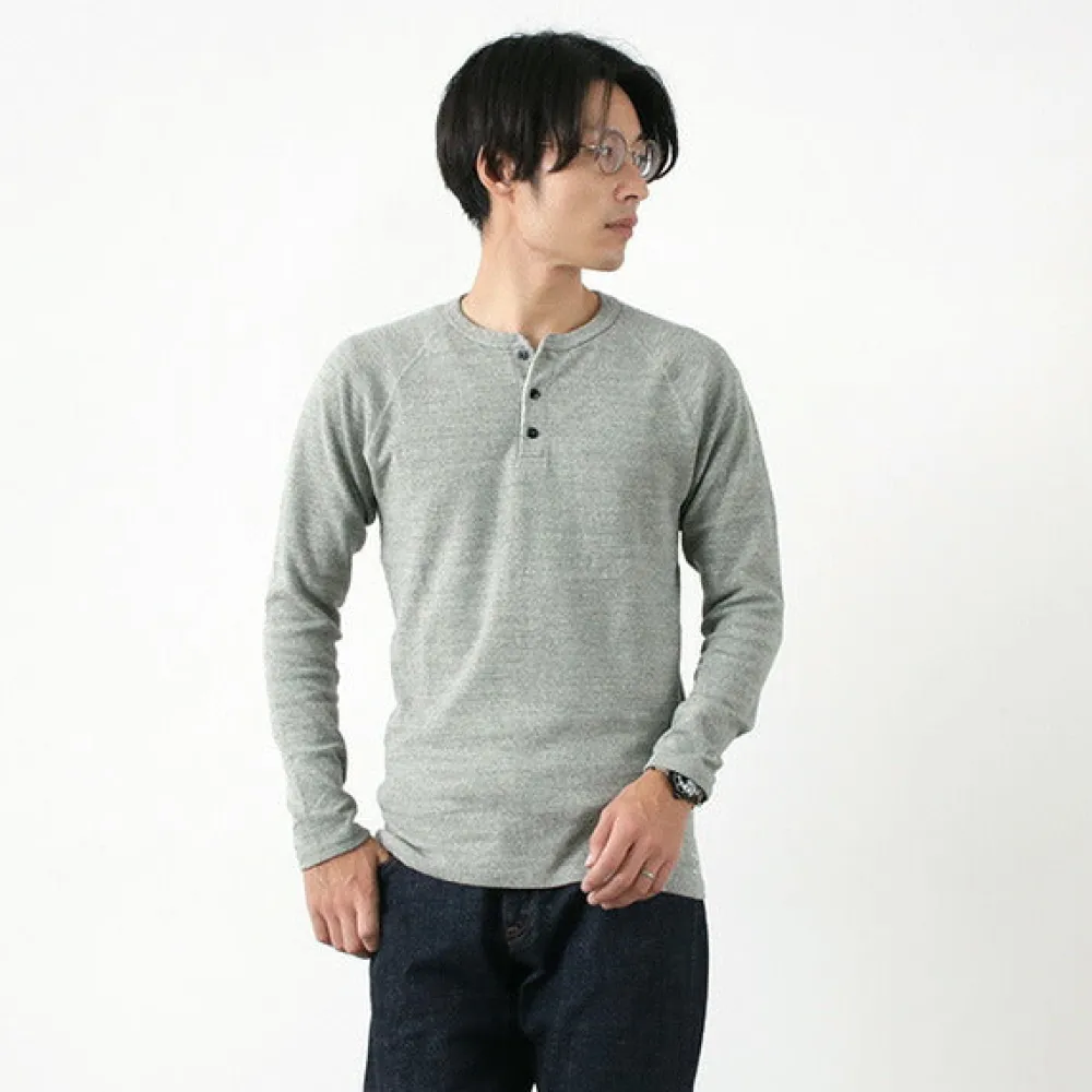 KEPANI T-Shirts^/ Henley neck long sleeve tee