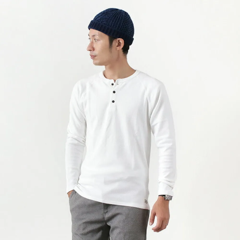 KEPANI T-Shirts^/ Henley neck long sleeve tee