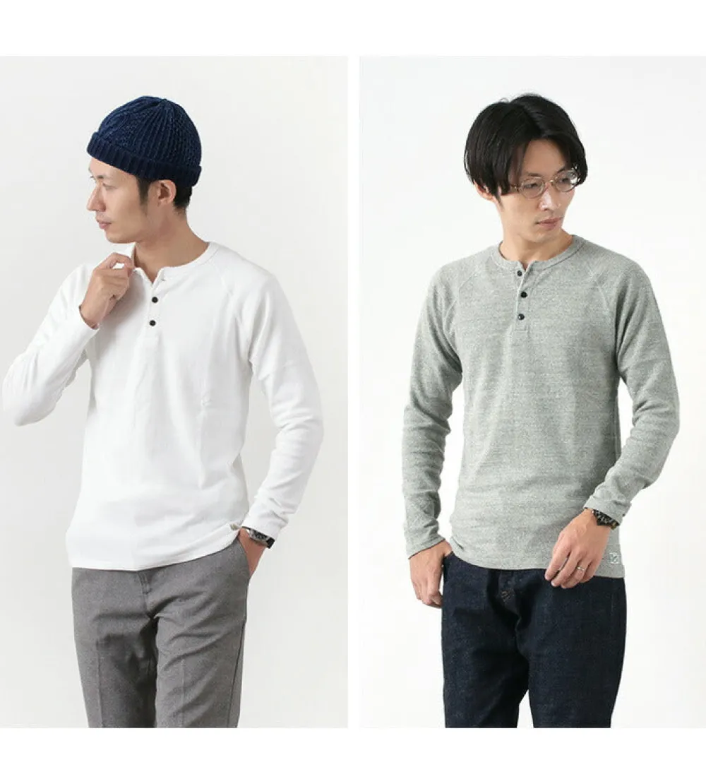 KEPANI T-Shirts^/ Henley neck long sleeve tee
