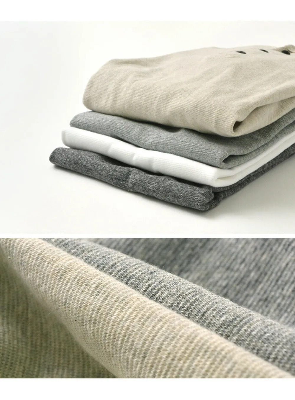KEPANI T-Shirts^/ Henley neck long sleeve tee