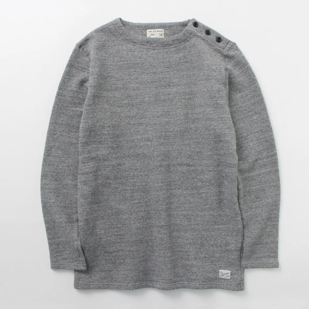 KEPANI Sweatshirts^/ Raffy brushed lining Boat Neck Sweatshirt Basque Shirt