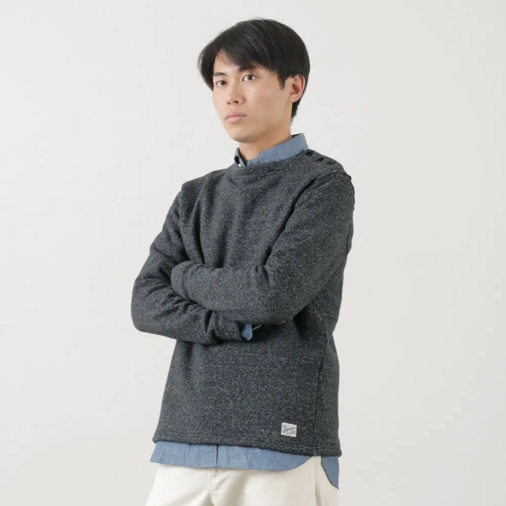 KEPANI Sweatshirts^/ Raffy brushed lining Boat Neck Sweatshirt Basque Shirt