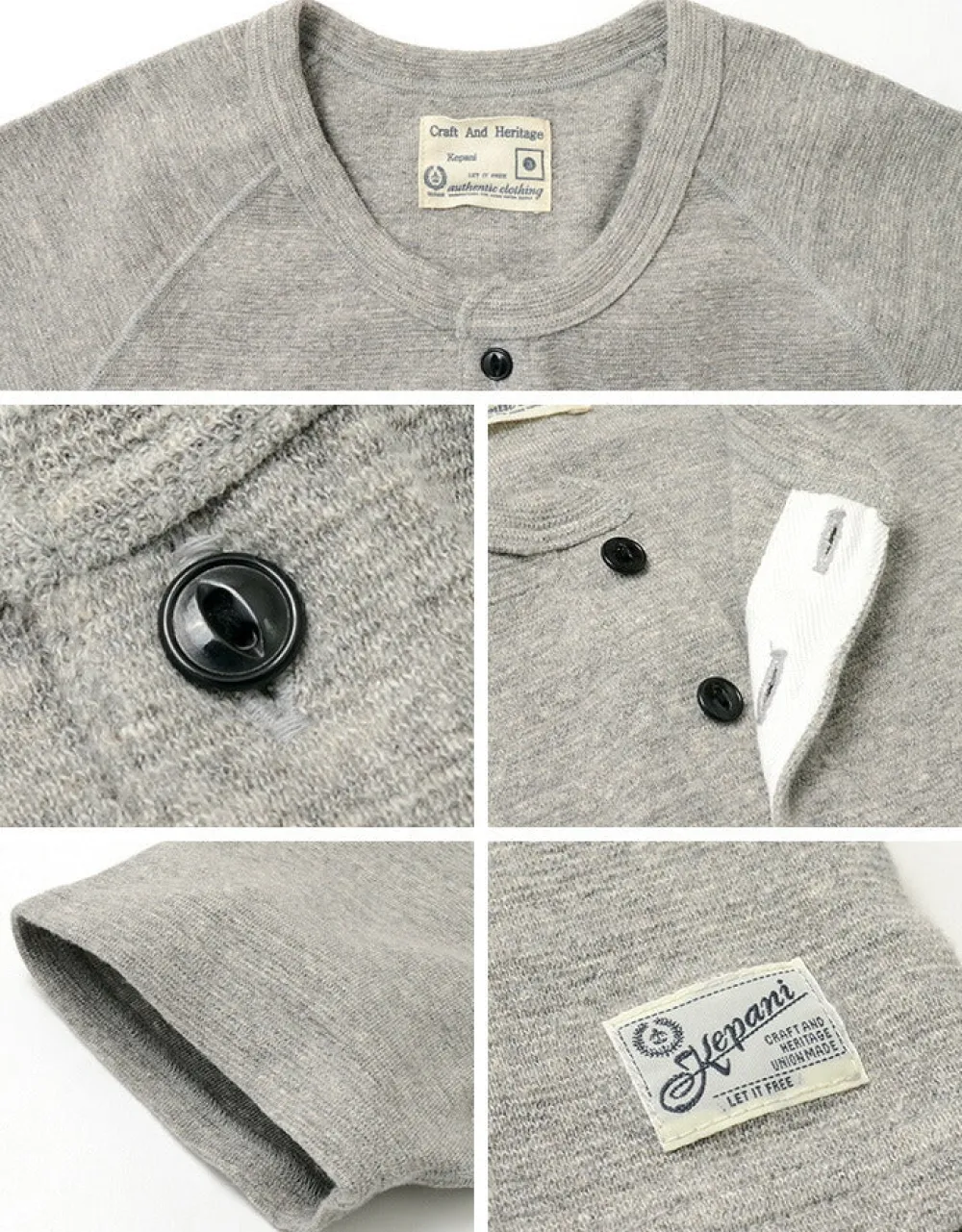KEPANI T-Shirts^/ Raffy Spun Milled Henry Neck T-Shirt
