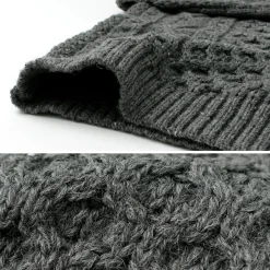 KERRY WOOLLEN MILLS Knits^/ 5 gauge 3-ply aran cable crew neck heavy knit
