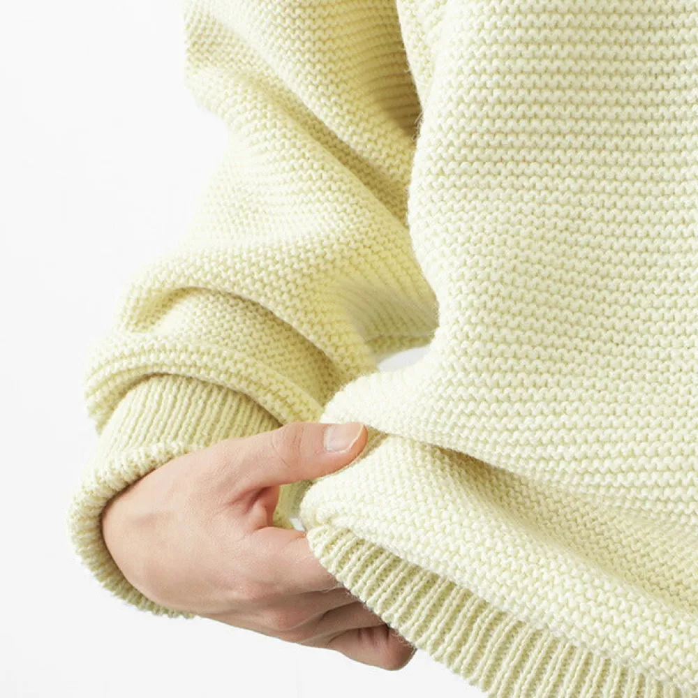 KERRY WOOLLEN MILLS Knits^/ 5 Gauge 2 Ply Pearl Stitch Drop Shoulder Crew Neck Knit