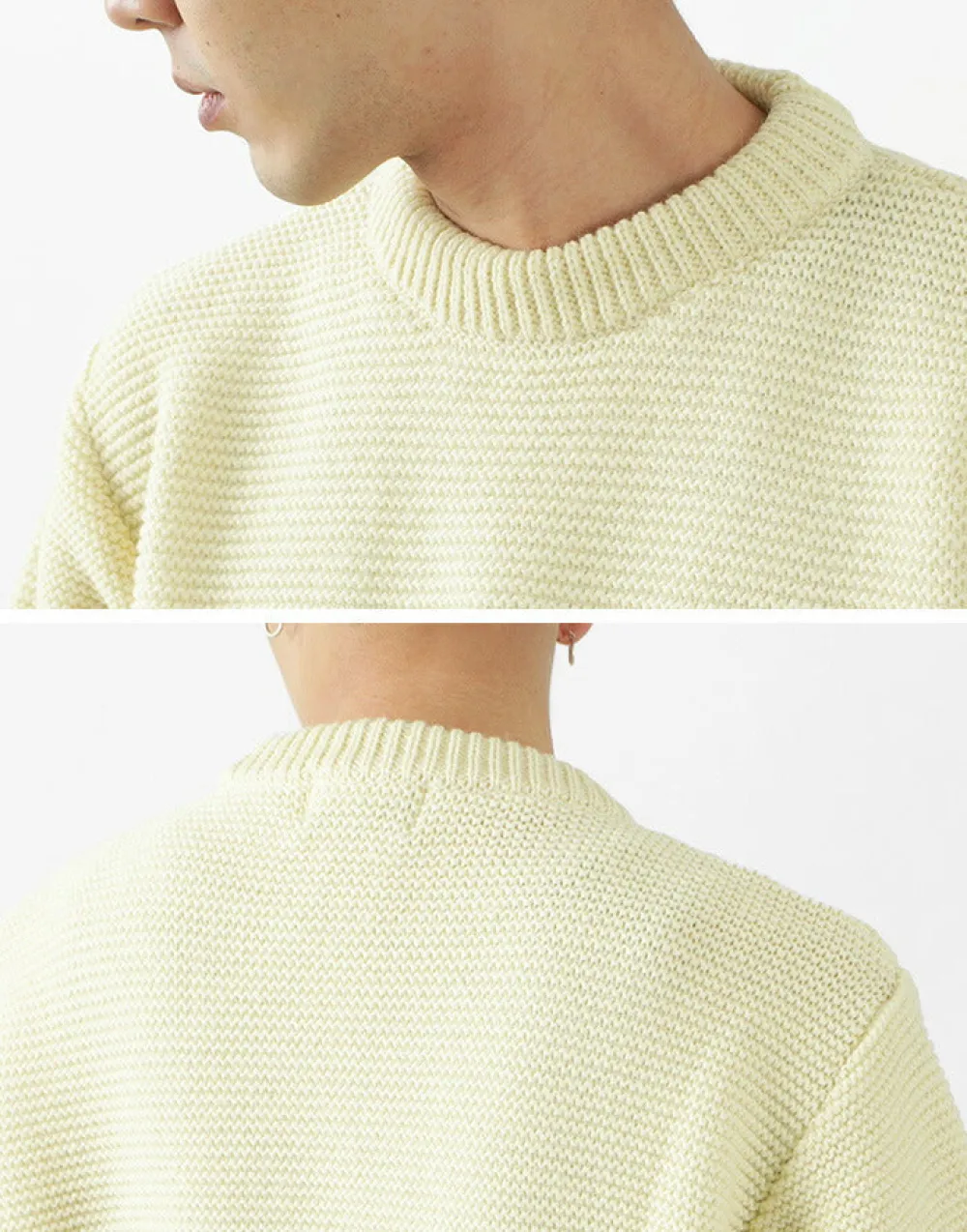 KERRY WOOLLEN MILLS Knits^/ 5 Gauge 2 Ply Pearl Stitch Drop Shoulder Crew Neck Knit
