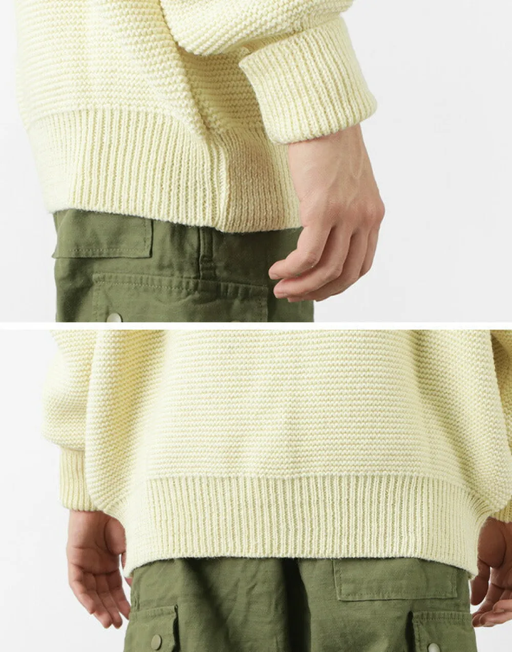 KERRY WOOLLEN MILLS Knits^/ 5 Gauge 2 Ply Pearl Stitch Drop Shoulder Crew Neck Knit