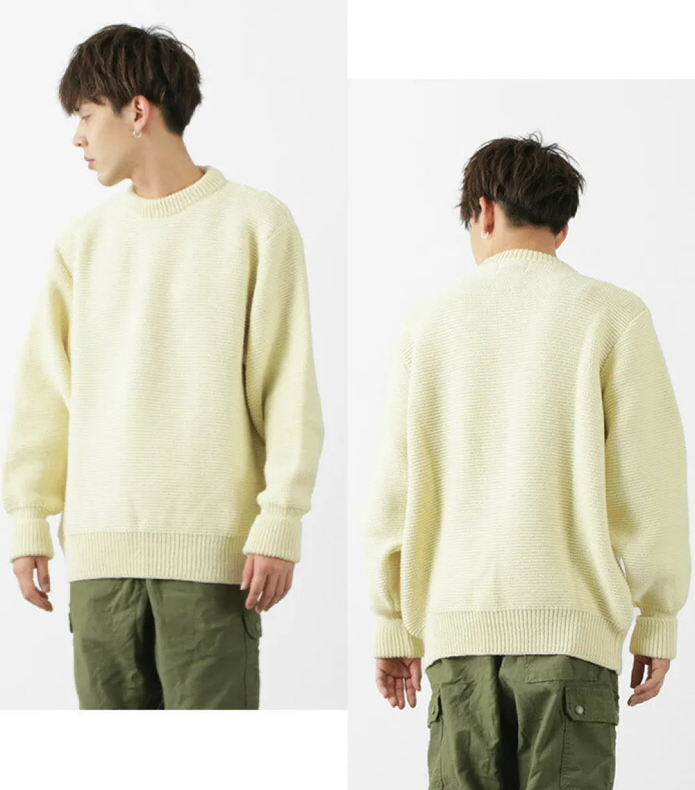 KERRY WOOLLEN MILLS Knits^/ 5 Gauge 2 Ply Pearl Stitch Drop Shoulder Crew Neck Knit