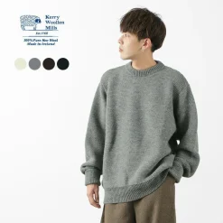 KERRY WOOLLEN MILLS Knits^/ 5 Gauge 2 Ply Pearl Stitch Drop Shoulder Crew Neck Knit