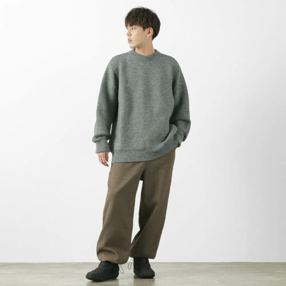 KERRY WOOLLEN MILLS Knits^/ 5 Gauge 2 Ply Pearl Stitch Drop Shoulder Crew Neck Knit