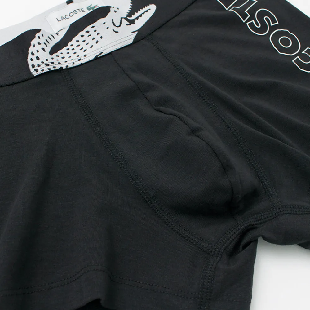 LACOSTE Underwear^/ Croc Print 3 Pack Boxer Pants black