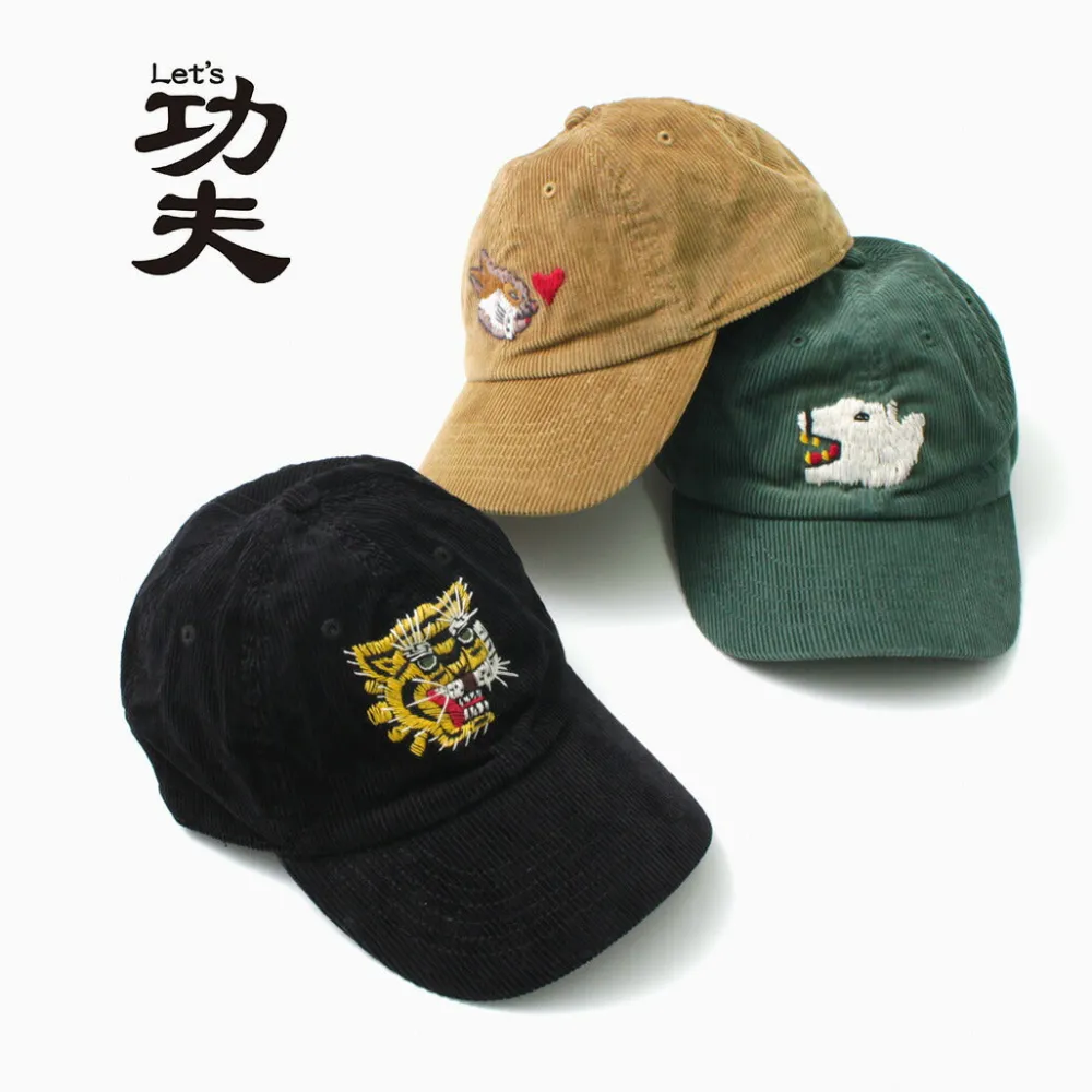 LET’S 功夫 Hats^/ Corduroy kung fu cap