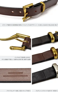 MARTIN FAIZEY Belts^/ 1.25 inch (30mm) quick release leather belt