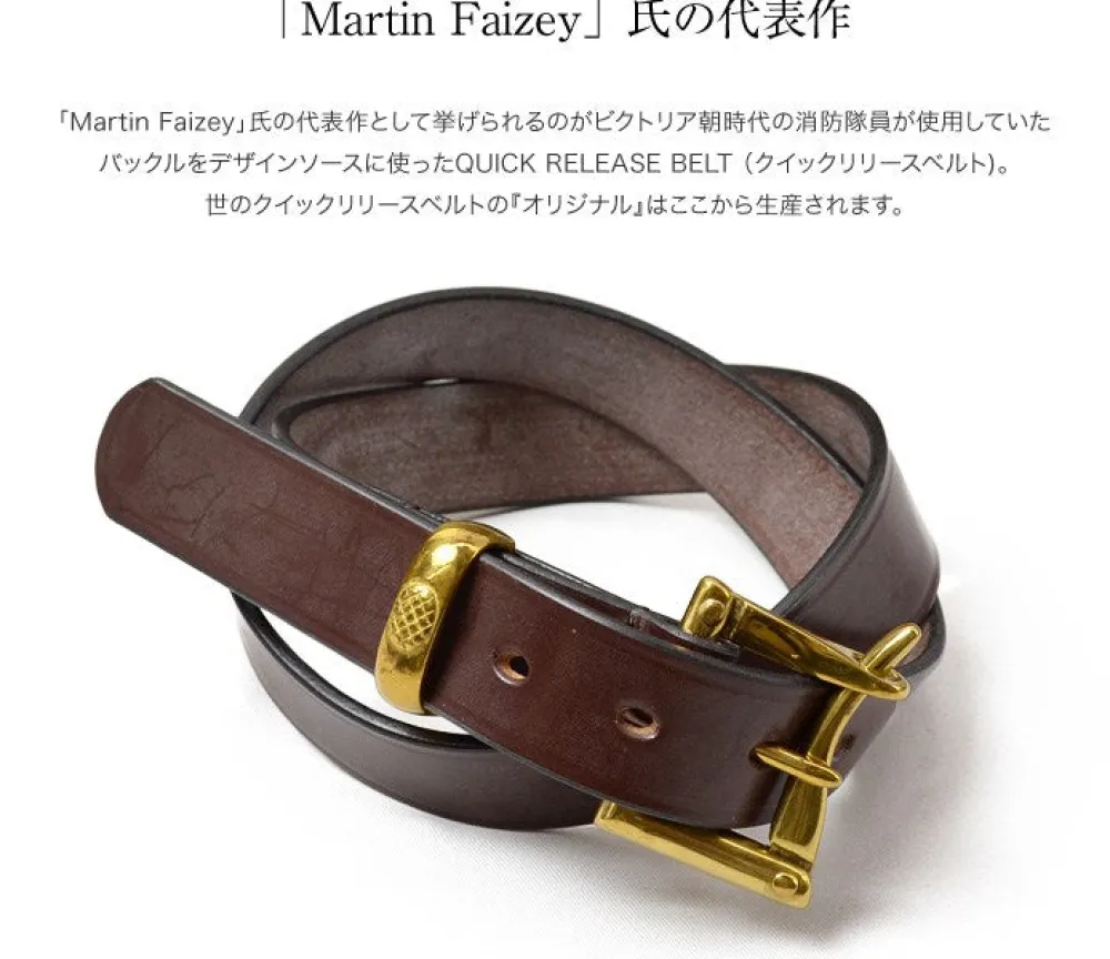 MARTIN FAIZEY Belts^/ 1.25 inch (30mm) quick release leather belt