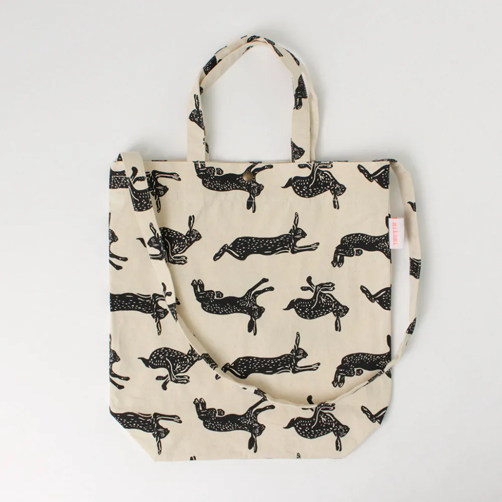 MIKAMI Tote Bags|Shoulder Bags^/ Cotton twill sling tote bag