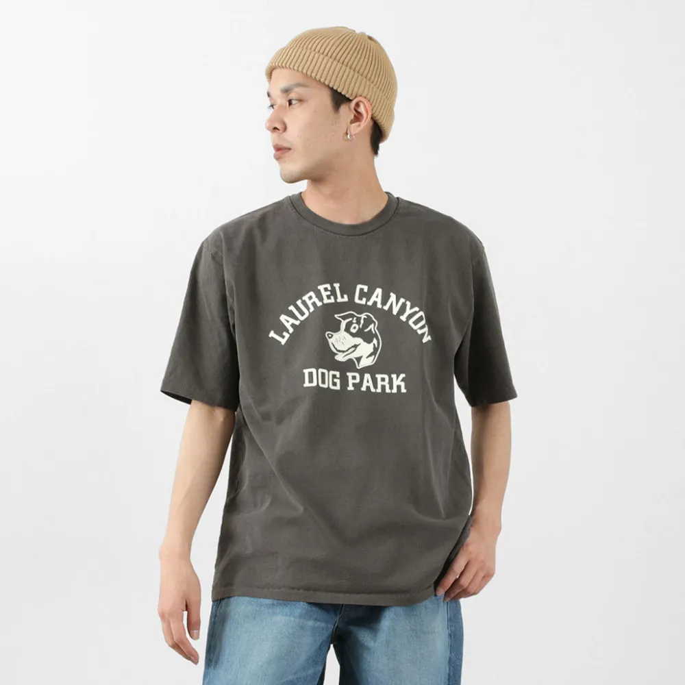 MIXTA T-Shirts^/ Basic crew print T-shirt (dog park) black