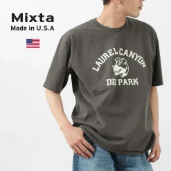 MIXTA T-Shirts^/ Basic crew print T-shirt (dog park) black