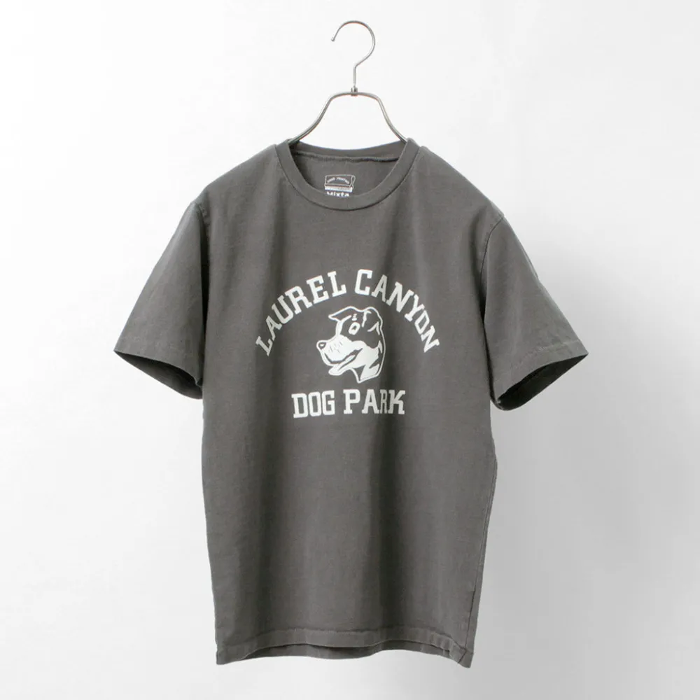 MIXTA T-Shirts^/ Basic crew print T-shirt (dog park) black