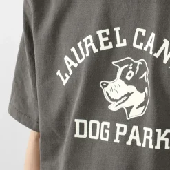 MIXTA T-Shirts^/ Basic crew print T-shirt (dog park) black