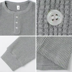 MOC T T-Shirts^/ Heavy Neon Waffle Henry Neck Pullover