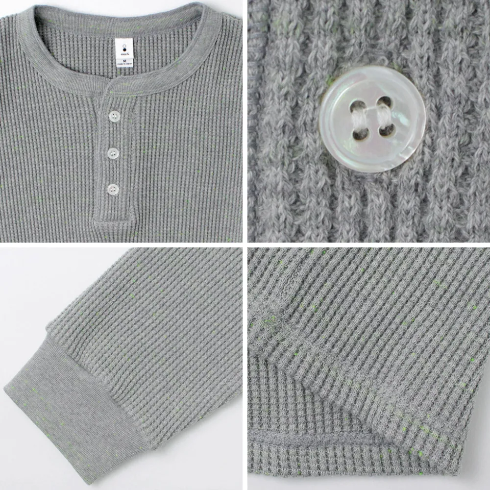 MOC T T-Shirts^/ Heavy Neon Waffle Henry Neck Pullover