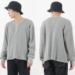 MOC T T-Shirts^/ Heavy Neon Waffle Henry Neck Pullover