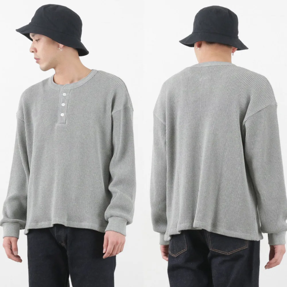 MOC T T-Shirts^/ Heavy Neon Waffle Henry Neck Pullover