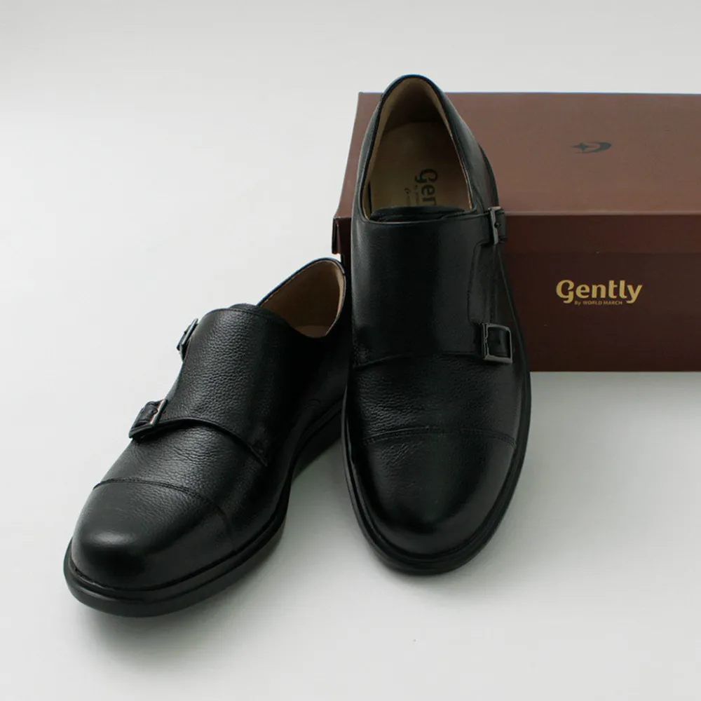 MOONSTAR Leather Shoes & Boots^/ Breathable Waterproof Double Monk Strap Leather Shoes black