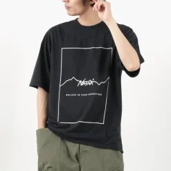 NANGA T-Shirts^/ Dry Mix Frame Logo Tee